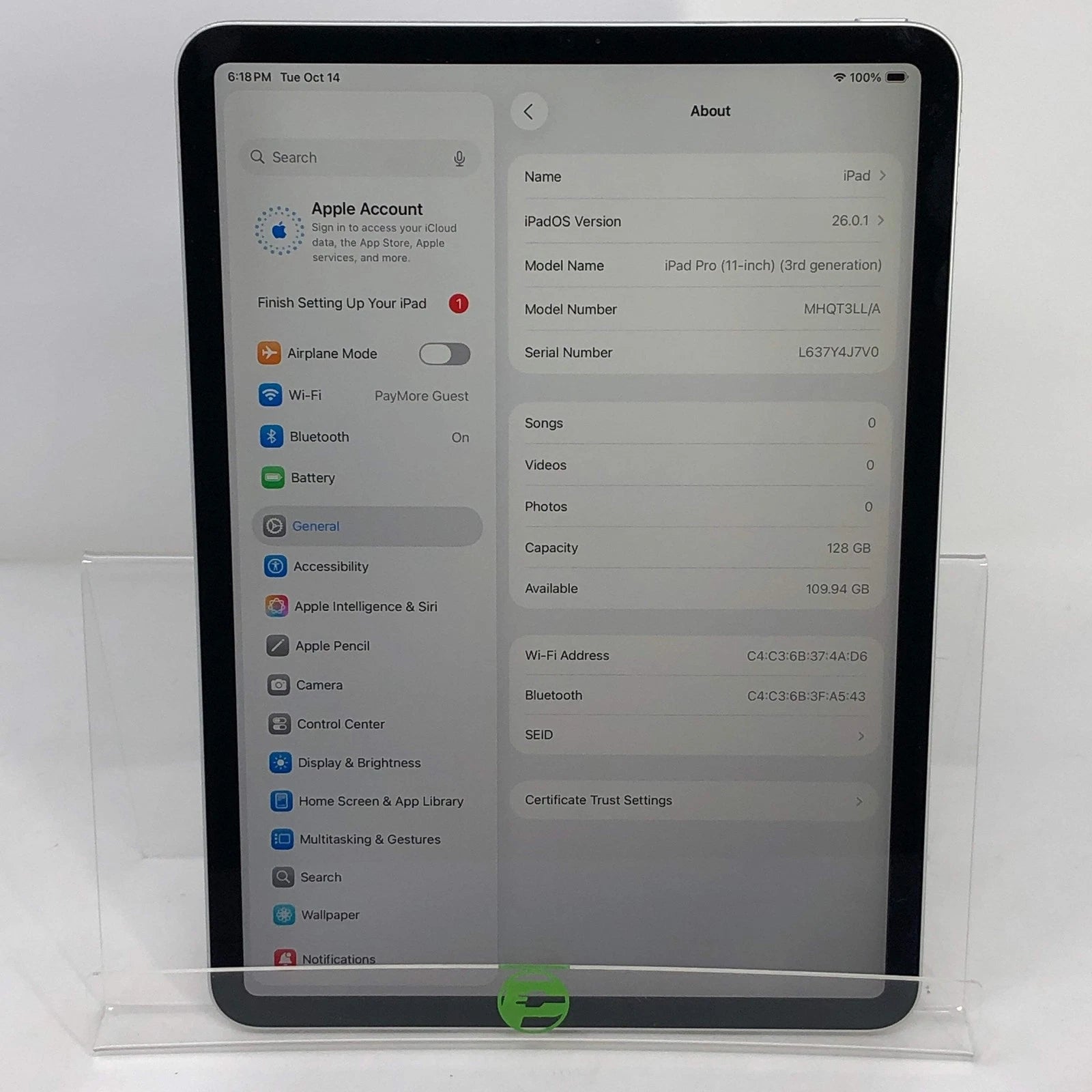 iPad Pro 11" 3ra Gen 128GB