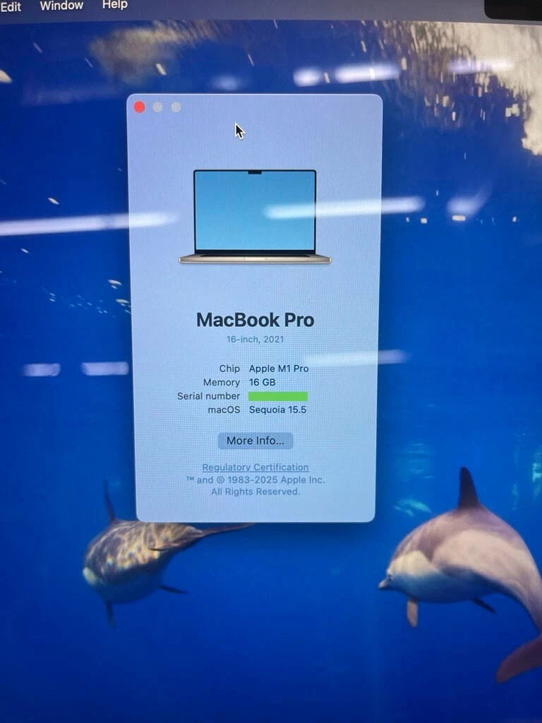 MacBook Pro 16" (2021) M1 Pro 512GB SSD / 16GB RAM