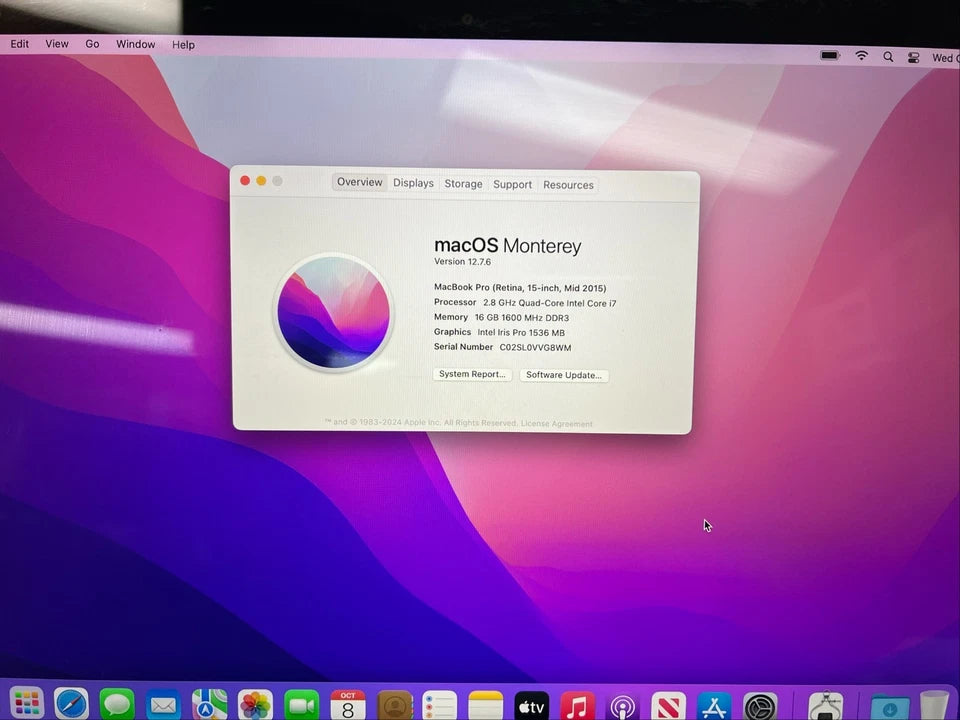 MacBook Pro 15.4" (Retina, 2015) 512GB SSD / 16GB RAM