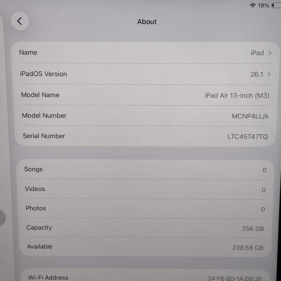 iPad Air 13" M3 256GB